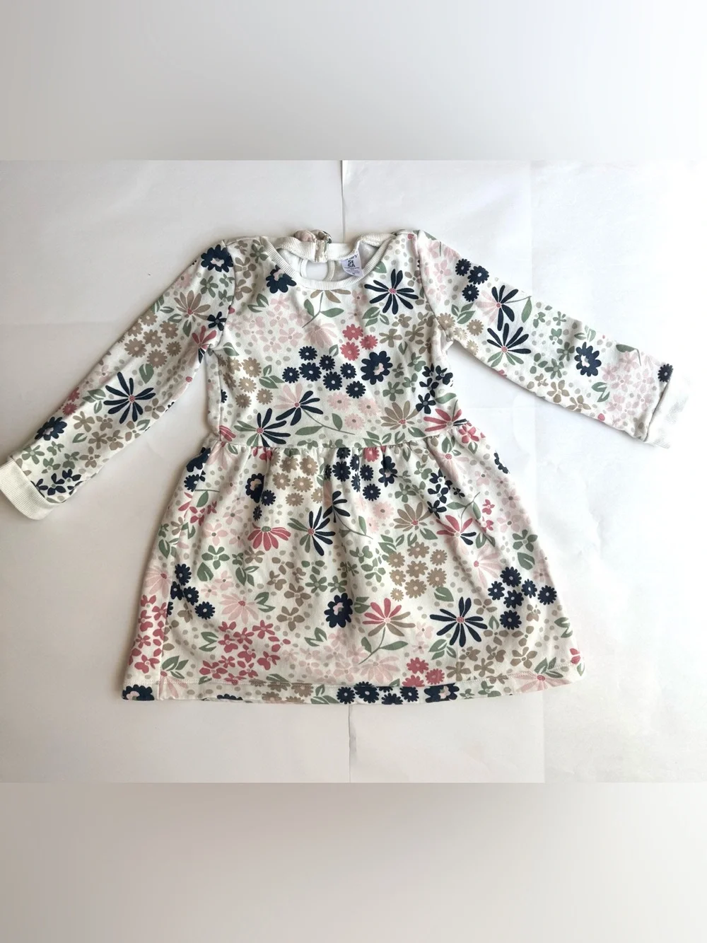 Carter’s Girls' Floral Long-Sleeve Dress with Multi-Color Print